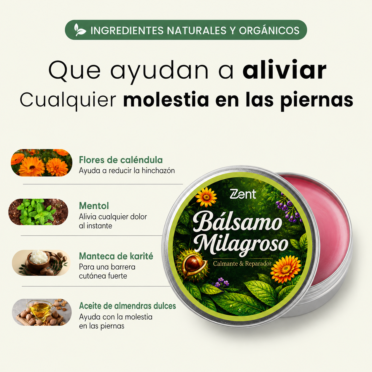 Bálsamo Milagroso - Efecto Frío para Piernas Cansadas Hecho en Argentina
