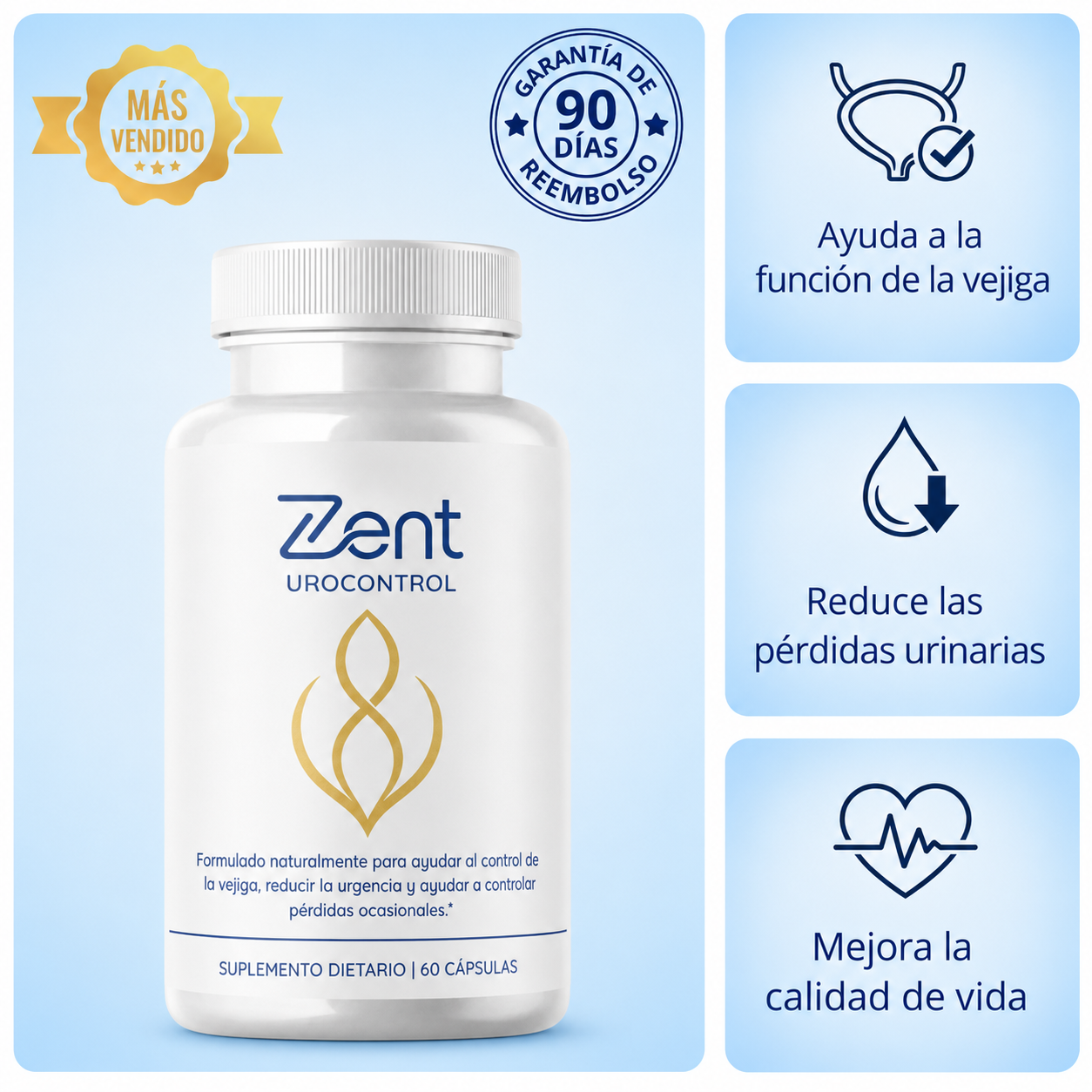 UroControl — Apoyo natural para el control de la vejiga, la urgencia y los viajes nocturnos al baño