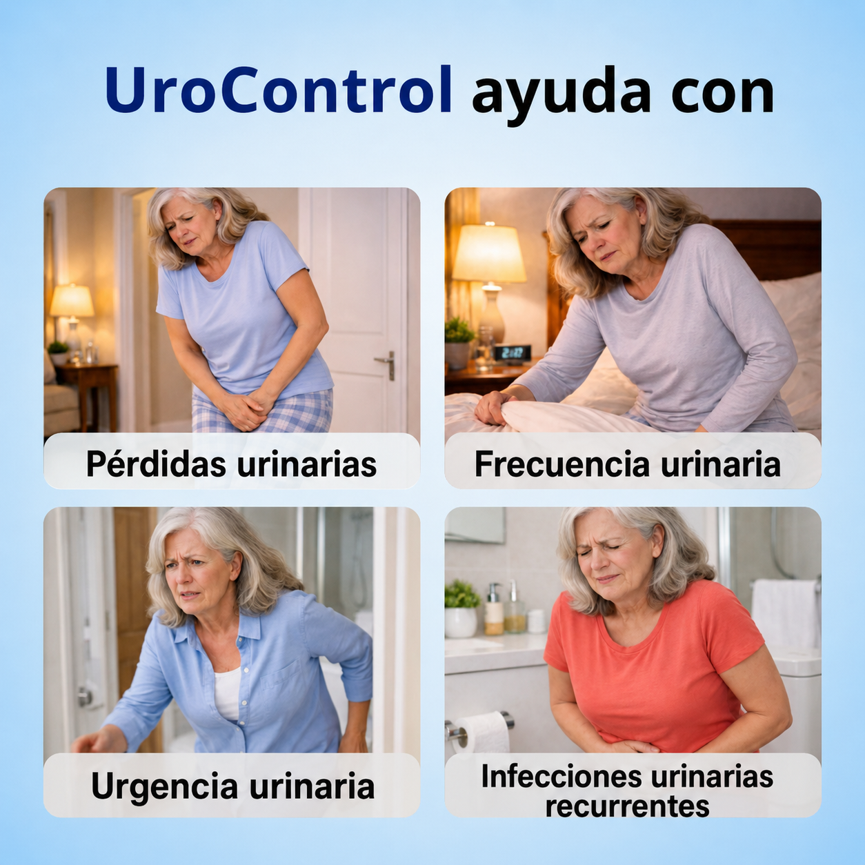 UroControl — Apoyo natural para el control de la vejiga, la urgencia y los viajes nocturnos al baño